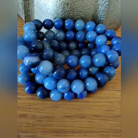 Blue Aventurine Beaded Bracelet. NWOT. - Picture 4 of 4